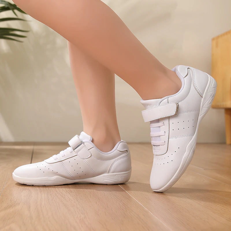 Youth Cheerleading Shoes Girls White Dance Shoes Women Sneakers Training Tennis Kids Competitive Aerobics Shoes