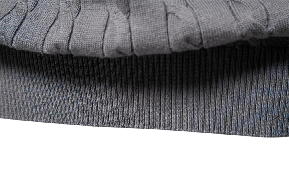 Men's Giraffe Embroidery Cotton Sweaters Round Neck Classic Twist Patterned Pullover Knitted Sweater for Men