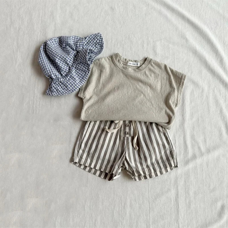 Summer Kids Shorts Children Cute Stripe Trousers Boy Girls Outwear Pants For Children 9M-4T Unisex