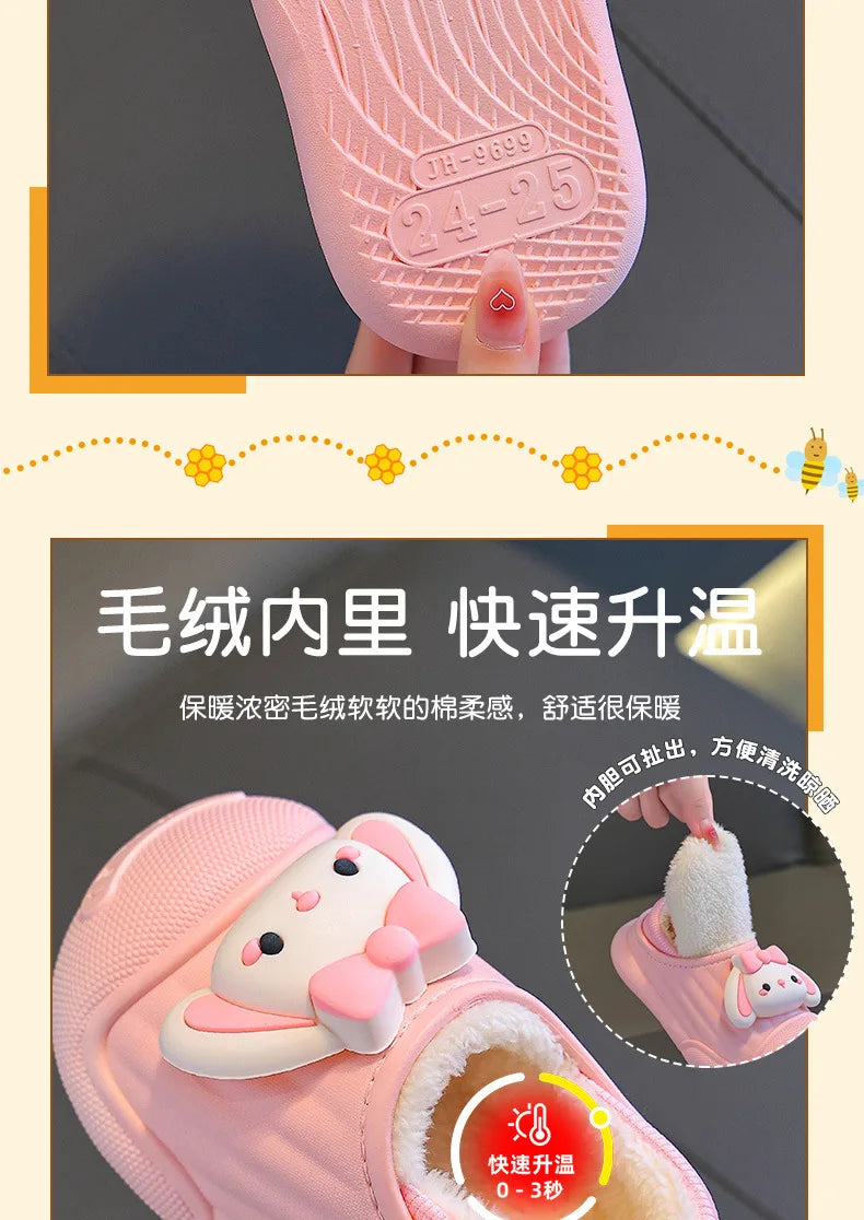 Children’s Baby Cotton Shoes Winter Warm Cartoon Sheep Non-Slip Shoes Kids Soft Sole Girls' Indoor Slippers