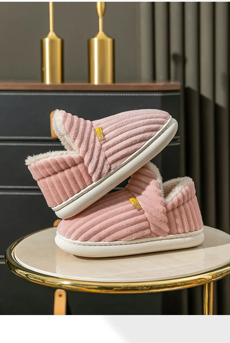 Unisex Warm Plush Fur Winter Slippers Indoor and Outdoor Fluffy Warm Fuzzy House Shoes With Fuzzy Soft Furry For Men & Women