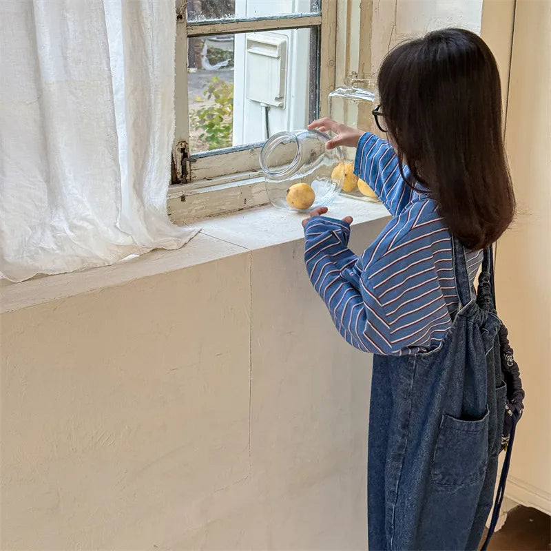 2025 Lente Nieuwe Kinderen Losse Overalls Katoen Baby Meisjes Jongens Cartoon Print Wijde Pijpen Broek Jongens Band Broek Kinderen Casual Broek 4-6Y Unisex