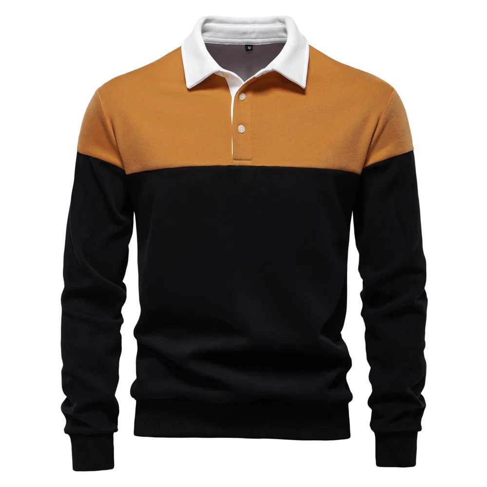 Men's Premium Design Sweatshirt Colour Block Hoodies Long Sleeve Business Casual Social Sweatshirt