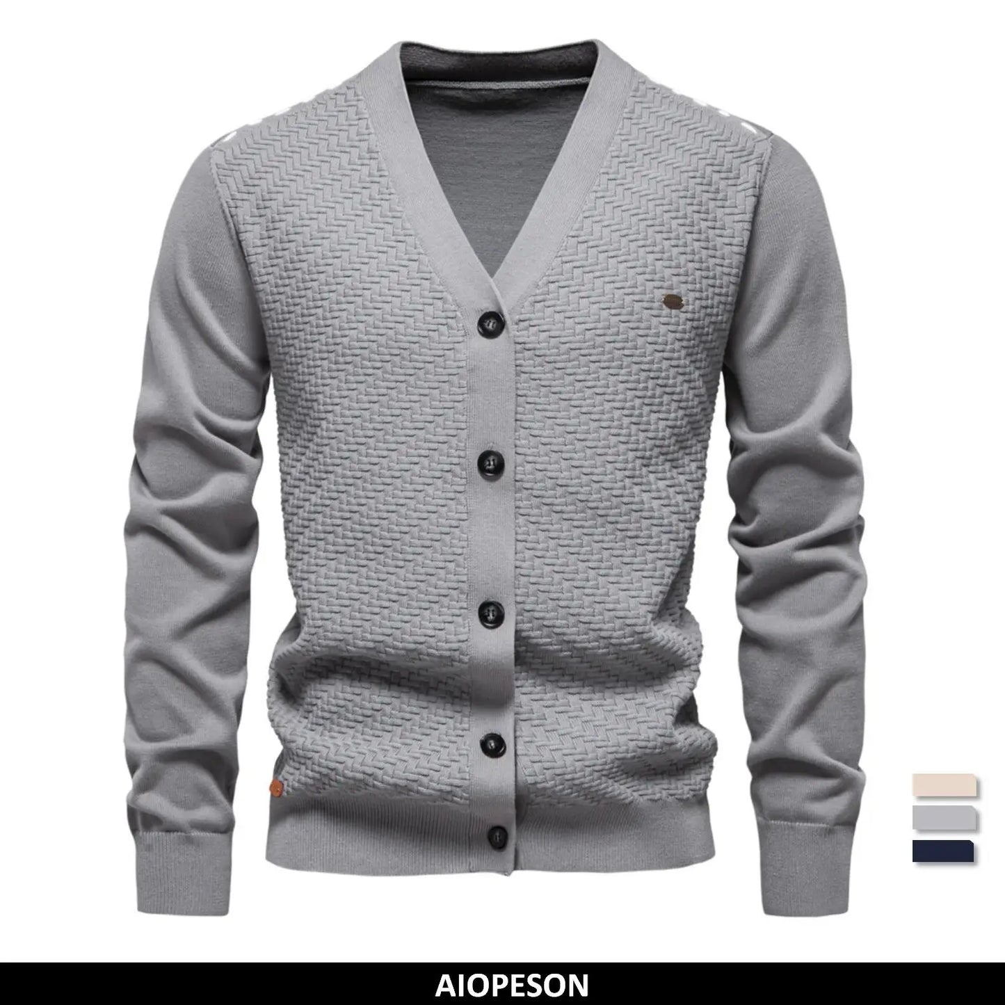 Men's V-Neck Button Up Cotton Cardigan Sweaters Casual Social Knitted Sweater Cardigans for Men