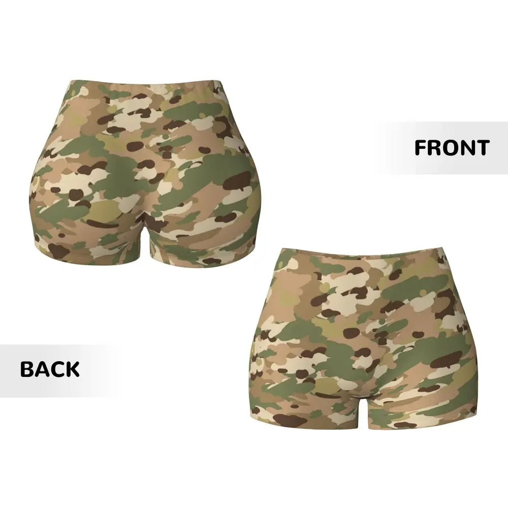 Custom Marpat Camo Workout Volleyball Biker Shorts for Women Woodland Camouflage Gym Yoga Shorts