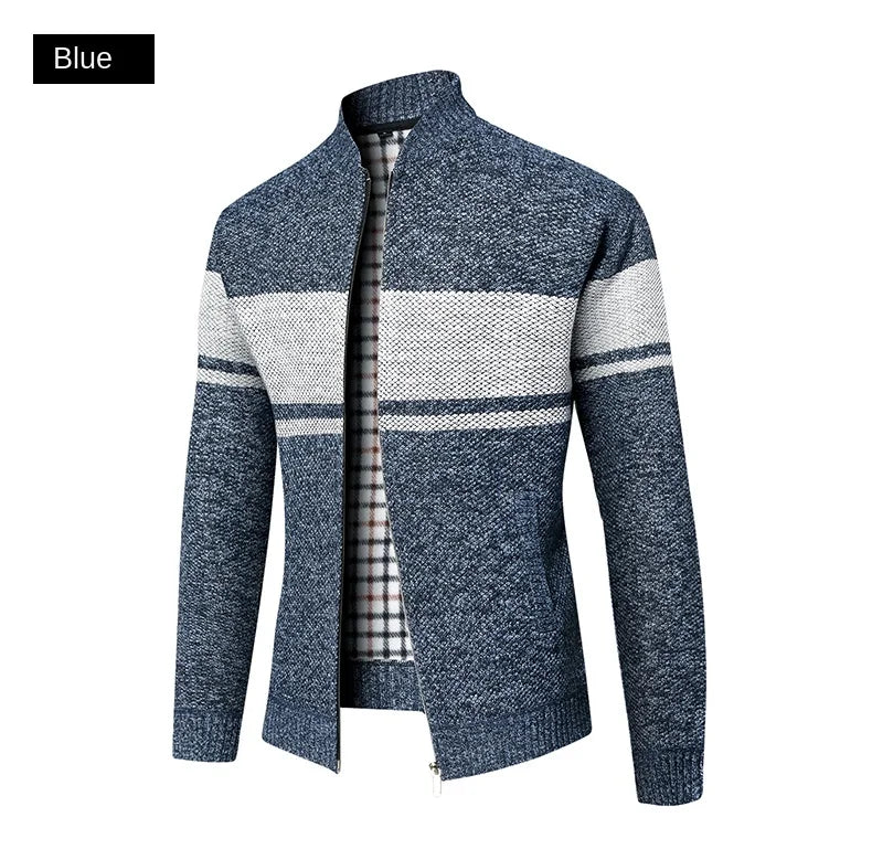 Men's High Quality Thick Plus Velvet Brand Casual Fashion Baseball Collar Classic Jacket, Zipper Warm Windbreaker Male Coats