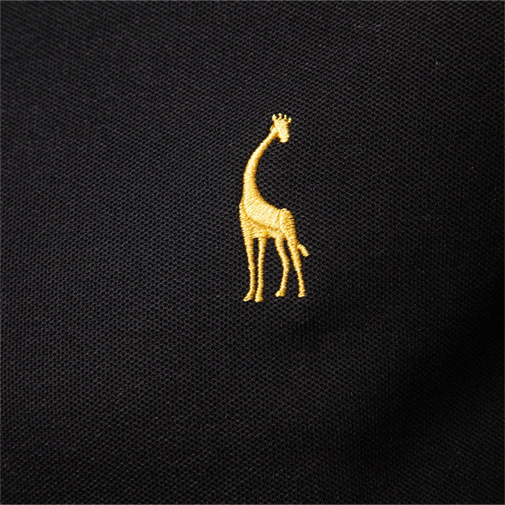 2025 Men's Business Casual Polo Shirt Solid Colour Long Sleeve Cotton Rich Blend Breathable Polos For Male