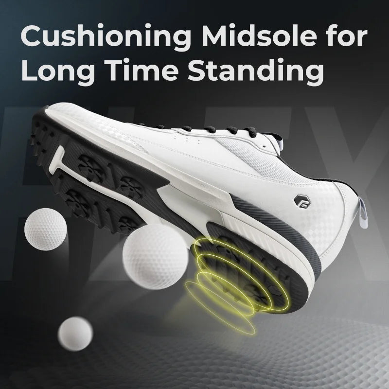 Men's Wide Golf Shoes Professional Outdoor Water Resistant Golf Shoes for Course with Spikes