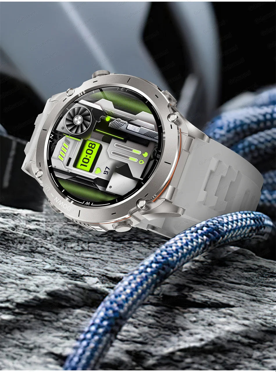 2025 Nieuwe robuuste militaire GPS Smart Watch Ingebouwde GPS Tracker Kompas Sport Fitness Tracking Smartwatch - Compatibel met HUAWEI &amp; Xiaomi IOS