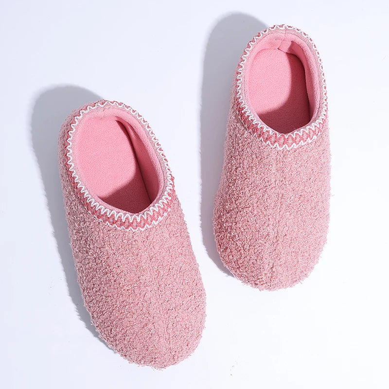 Women's Soft Winter Warm Casual Slippers For Outdoor and Indoor Use With Wear-Resistant Rubber Flat Sole Ladies' Shoes