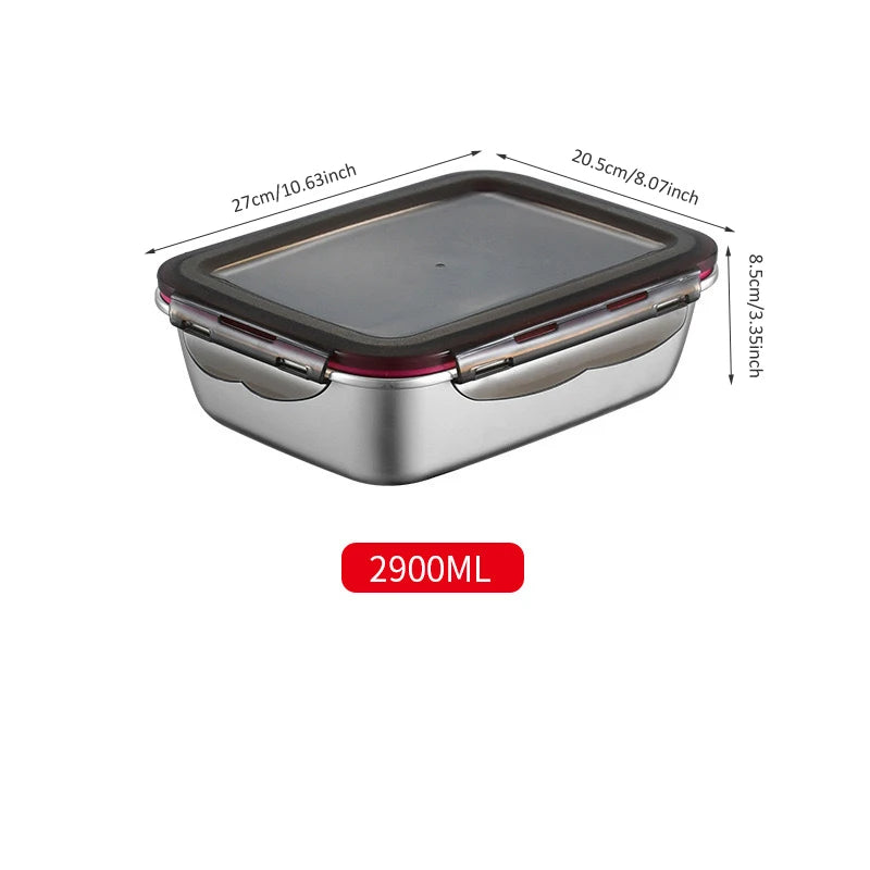 304 Stainless Steel Food Lunch Bento Box Sealed Leakproof Travel Storage Box Household Pickle Boxes Refrigerator Food Container