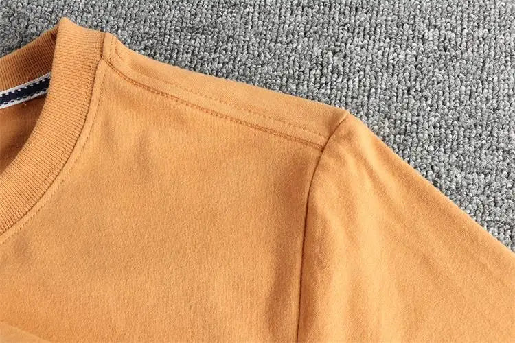 2025 Summer American Retro Short Sleeve O-neck Skeleton Motorcycle Printed T-shirt Men's Fashion 100% Cotton Washed Casual Tops