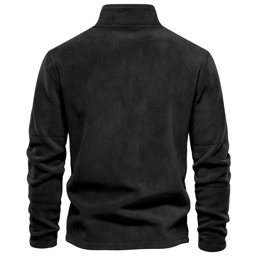 Men's Quality Thickened Warm Fleece Jacket for Men Zipper Neck Pullover Male Sweatshirt Soft Shell Jacket