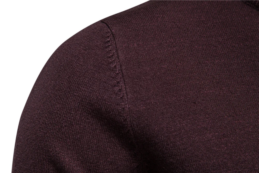 Men's Soft Mid Neck Pullover Casual Solid Colour Winter Warm Men's Sweater High Quality Pullover For Men