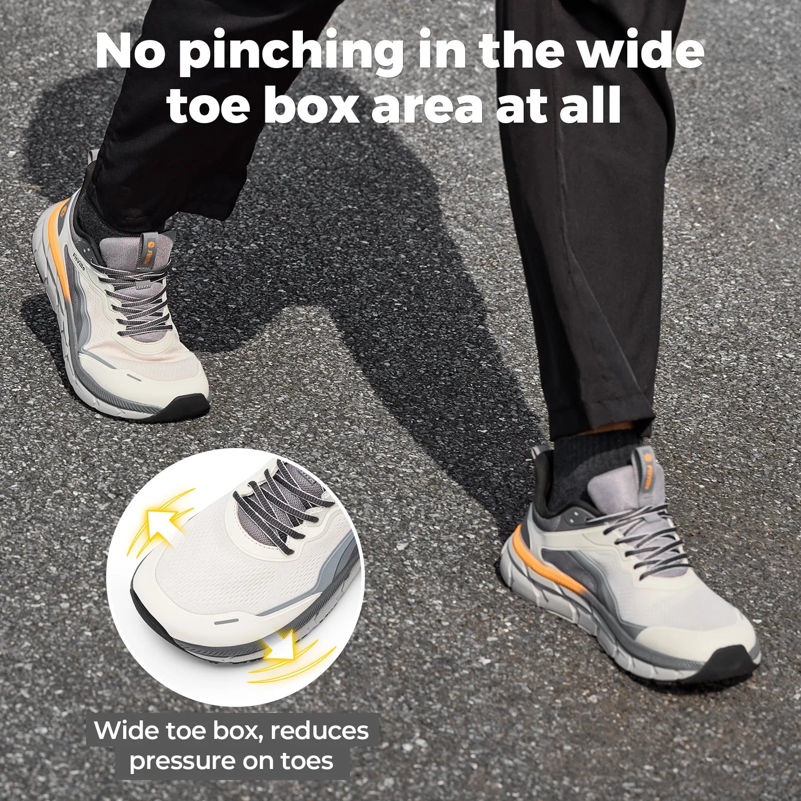 Men's Wide Well-Cushioned And Non-Slip Toe Box Sneakers - Lightweight & Breathable Running Shoes For Swollen feet