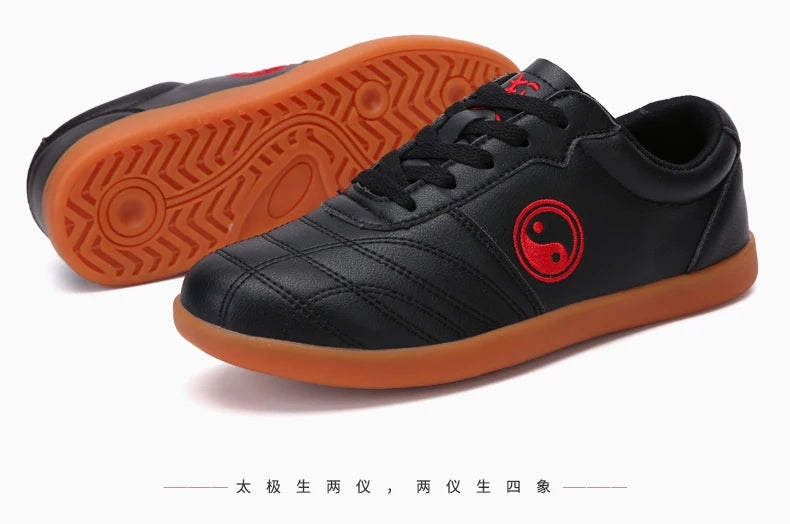 Women’s Genuine Leather Tai Chi Shoes – Breathable Cowhide Sole Martial Arts Training Shoes for Tai Chi, Qigong & Kung Fu