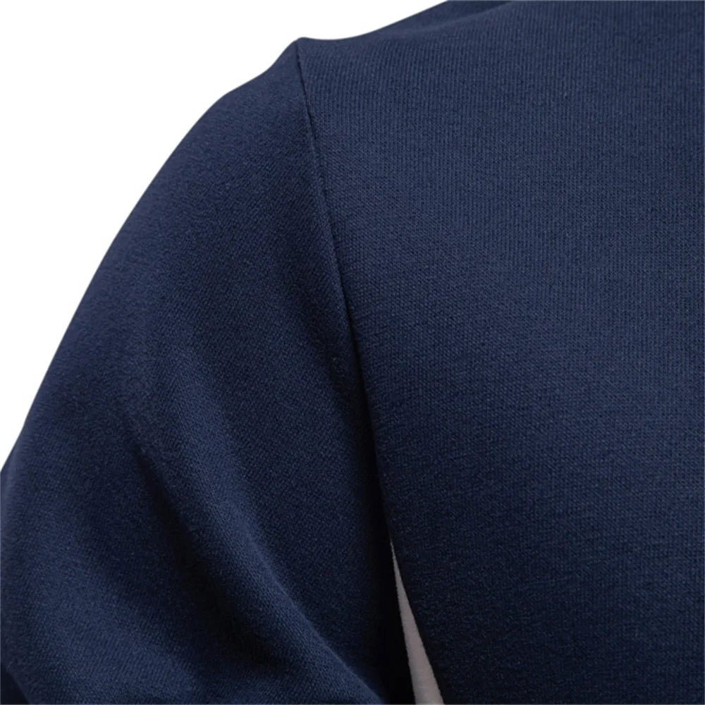 Men's Patchwork Cotton-Blend Sweatshirts - Casual Sport Round Neck Pullover Sweatshirt