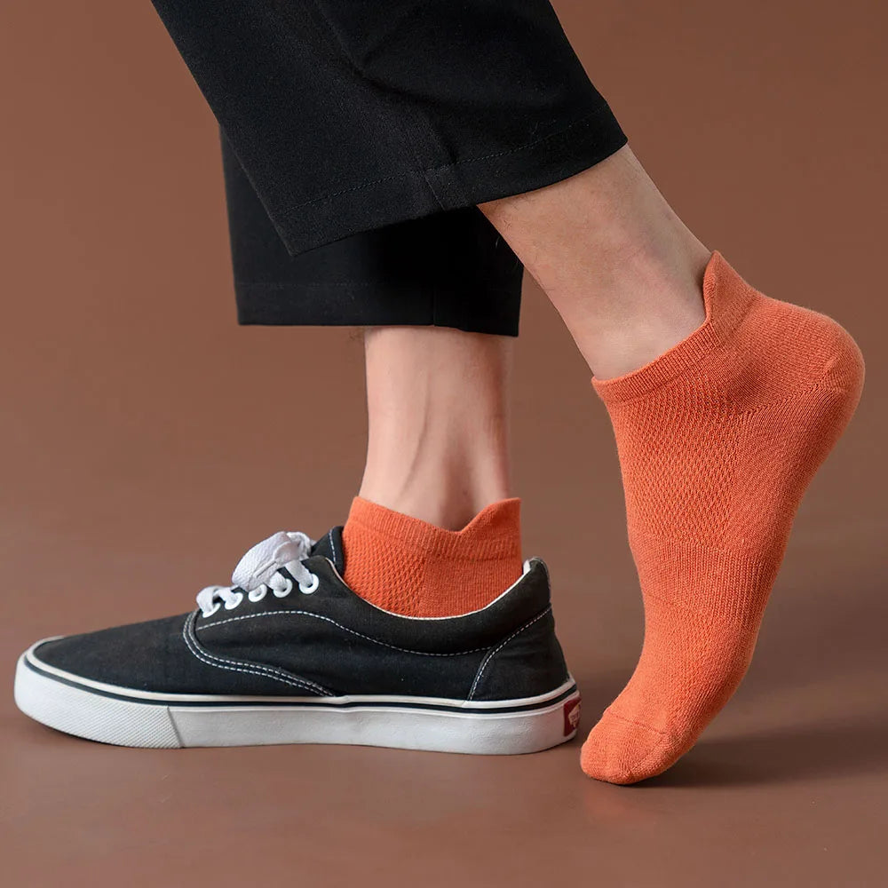 10/20 Pair Summer Men's Mesh Breathable No-Show Socks Fashion Casual Ankle Sports Cotton Socks For Men
