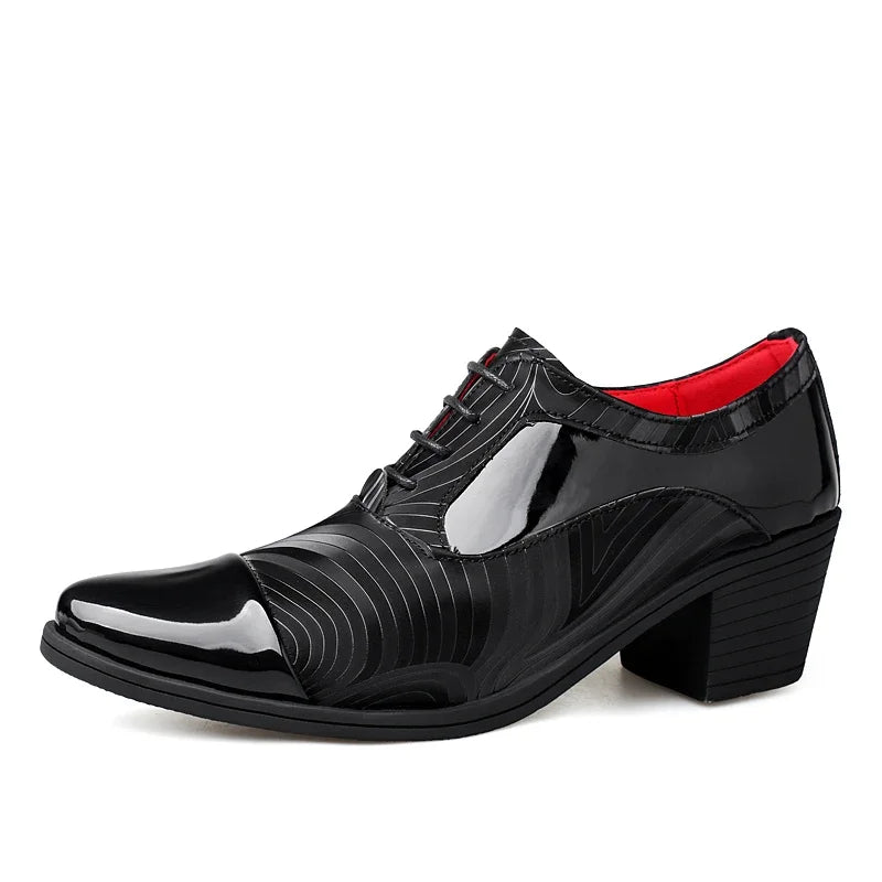 Height Increasing Men Dress Formal Business Shoes Luxury Italy Gentleman Party Evening Oxfords High Heel Youth Wedding Shoes