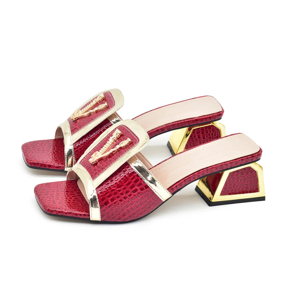 Square Heels Open Toe Pumps Women's Shoes Luxury Designer High Heels Sandals for Party Women Plus Size Women Shoes 43