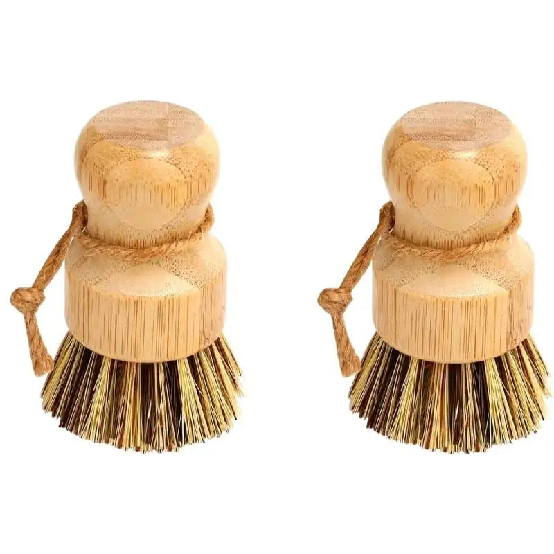 2 stuks bamboe afwasborstel natuurlijke scrub reinigingsborstel groenteborstel voor afwas gietijzeren potten pannen badkamer keuken gootsteen