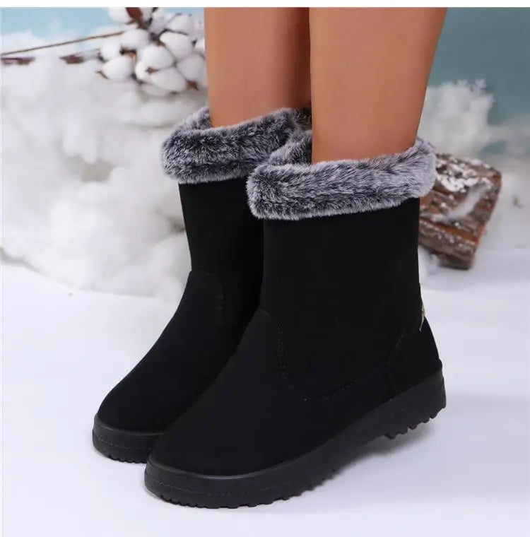Winterlaarzen voor dames 2025 Trendschoenen Dames Platform Damesschoenen Platte Halfhoge Laarzen Platform Winterlaarzen voor dames Botas Mujer