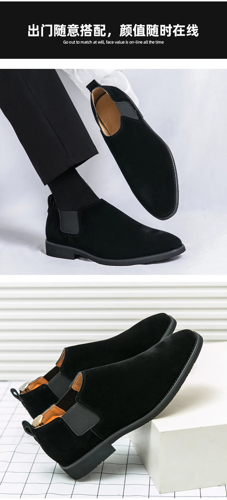 Plus Size 47 48 Men Outdoor Dress Walking Shoes Suede Leather Male Formal Business Oxford Gentleman British Chelsea Shoes
