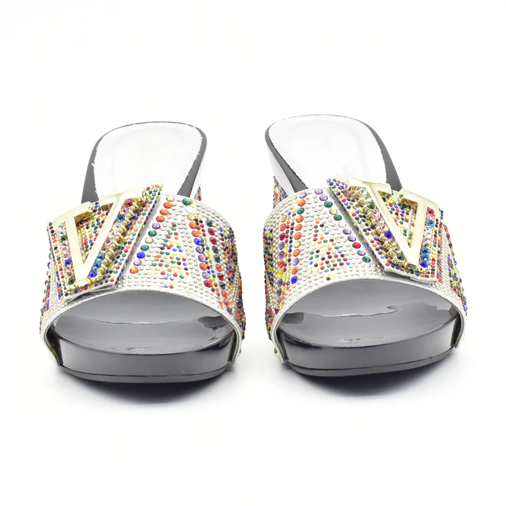 Luxury Shoe and Bag Set for Party in Women Wedding Shoes Woman Bride Rhinestone Design Elegant Shoes for Lady Peep Toe Pumps