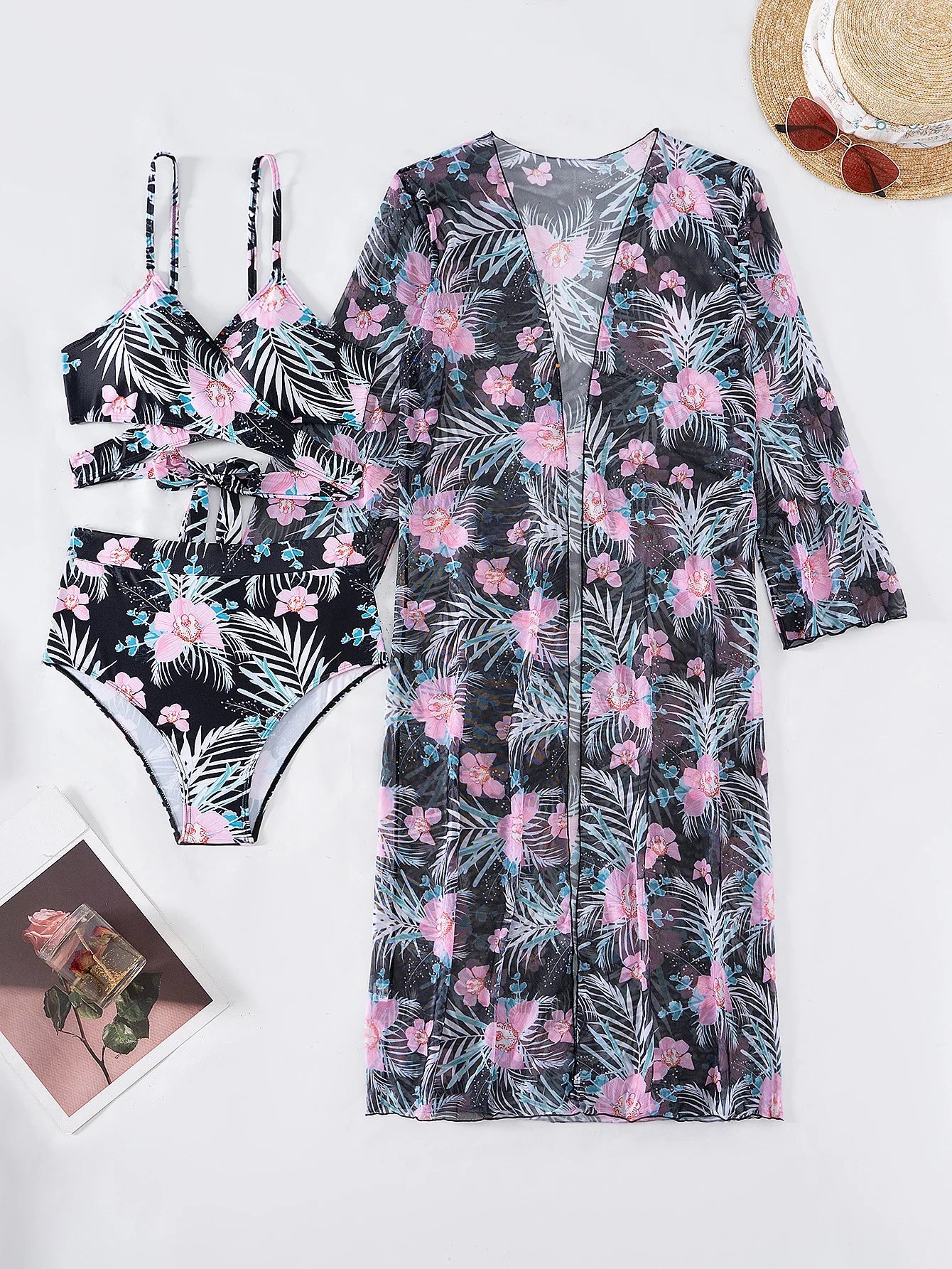 Zomerprint badpakken 2025 Dames badmode Push-up voor strandkleding Driedelige badpakken Zwembadbadpak Dames zwempak