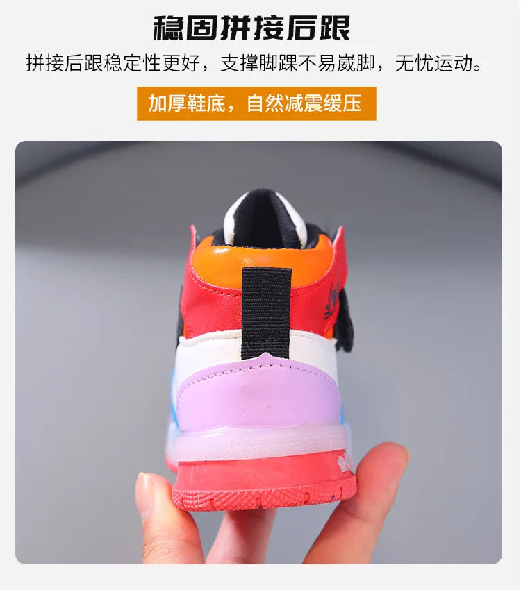 Disney meisjes casual sneakers PU leer Mickey Mouse LED-lichtgevende kindersneakers - 1-6 jaar oud Sport casual schoenen