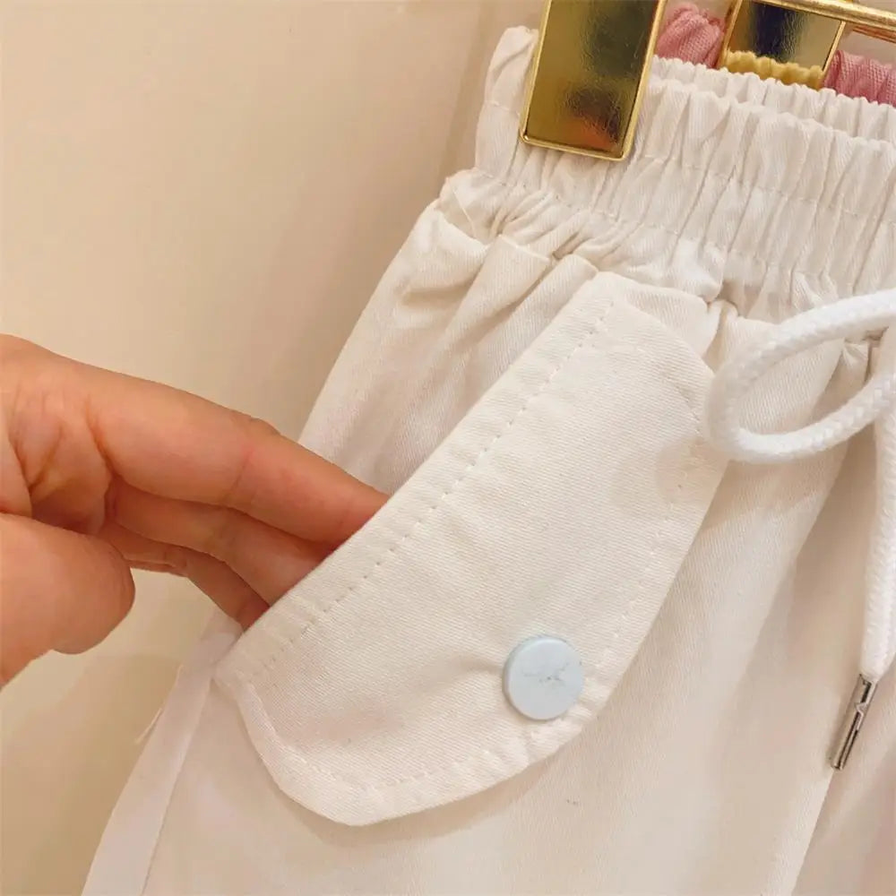 New Spring Autumn Cool Kids Girls Boys Cargo Pants Active Loose Sweat Trousers Children Outwear 0-7T Unisex