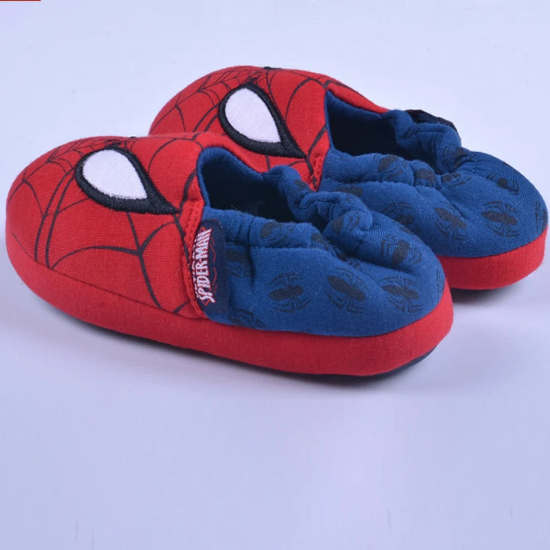 Unisex Adult & Children Indoor Home Slippers Heel Cotton Anti-Skid Floor Children's Shoes Breathable Cartoon Red Slippers Size 26-46