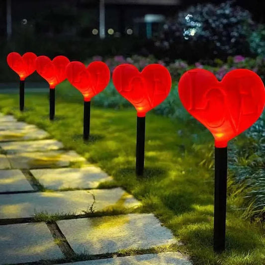 5 teile/los Liebe Solar Außenleuchten Valentinstag Decor Led-leuchten Gartendekorationen Pathway Lichter Bodenstecker Licht 1006