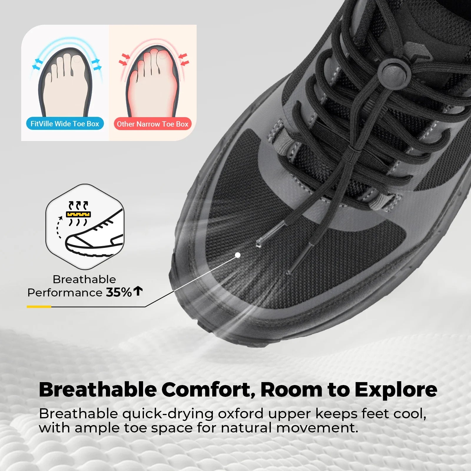 Men's Extra Wide Walking Training Shoes Hiking Shoes Lightweight Casual Non-Slip Sports Shoes For Mountaineering