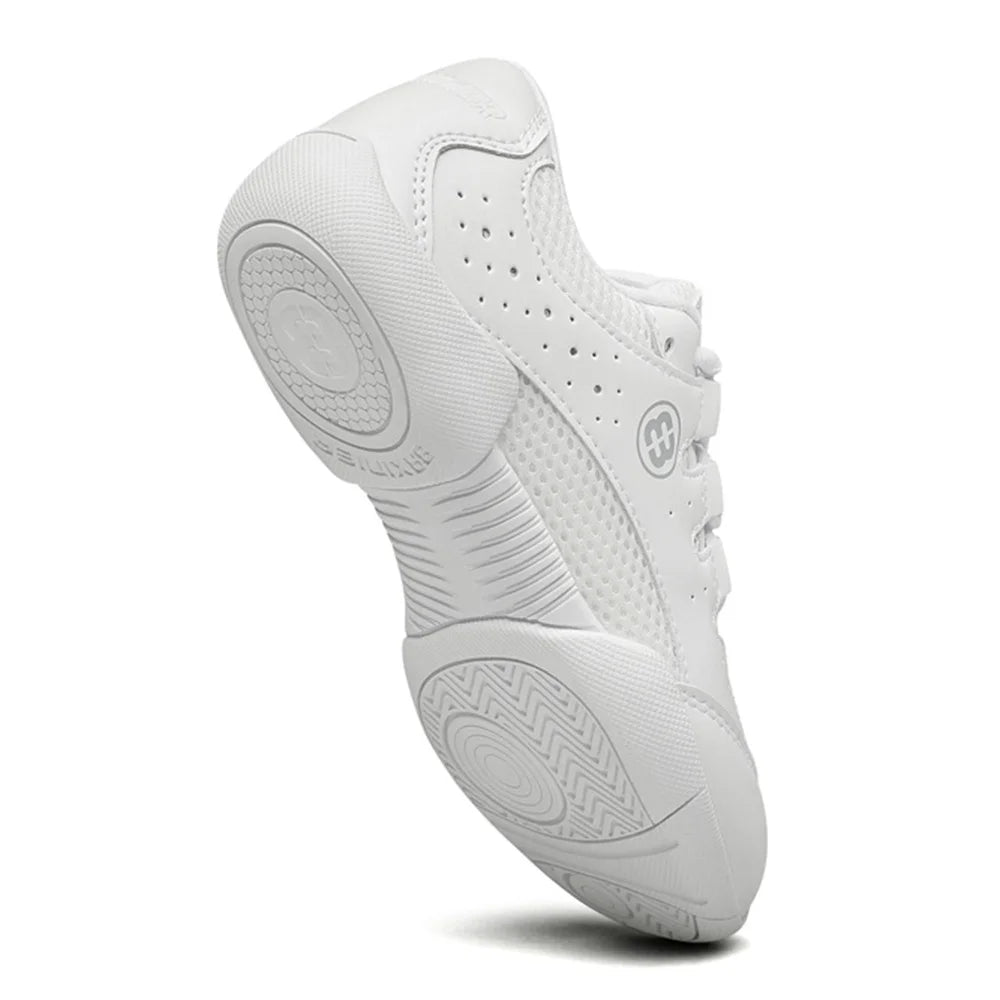 Witte cheerleadingschoenen voor meisjes, lichtgewicht cheerleadingschoenen voor de jeugd, ademende dans- en tennisschoenen voor kinderen
