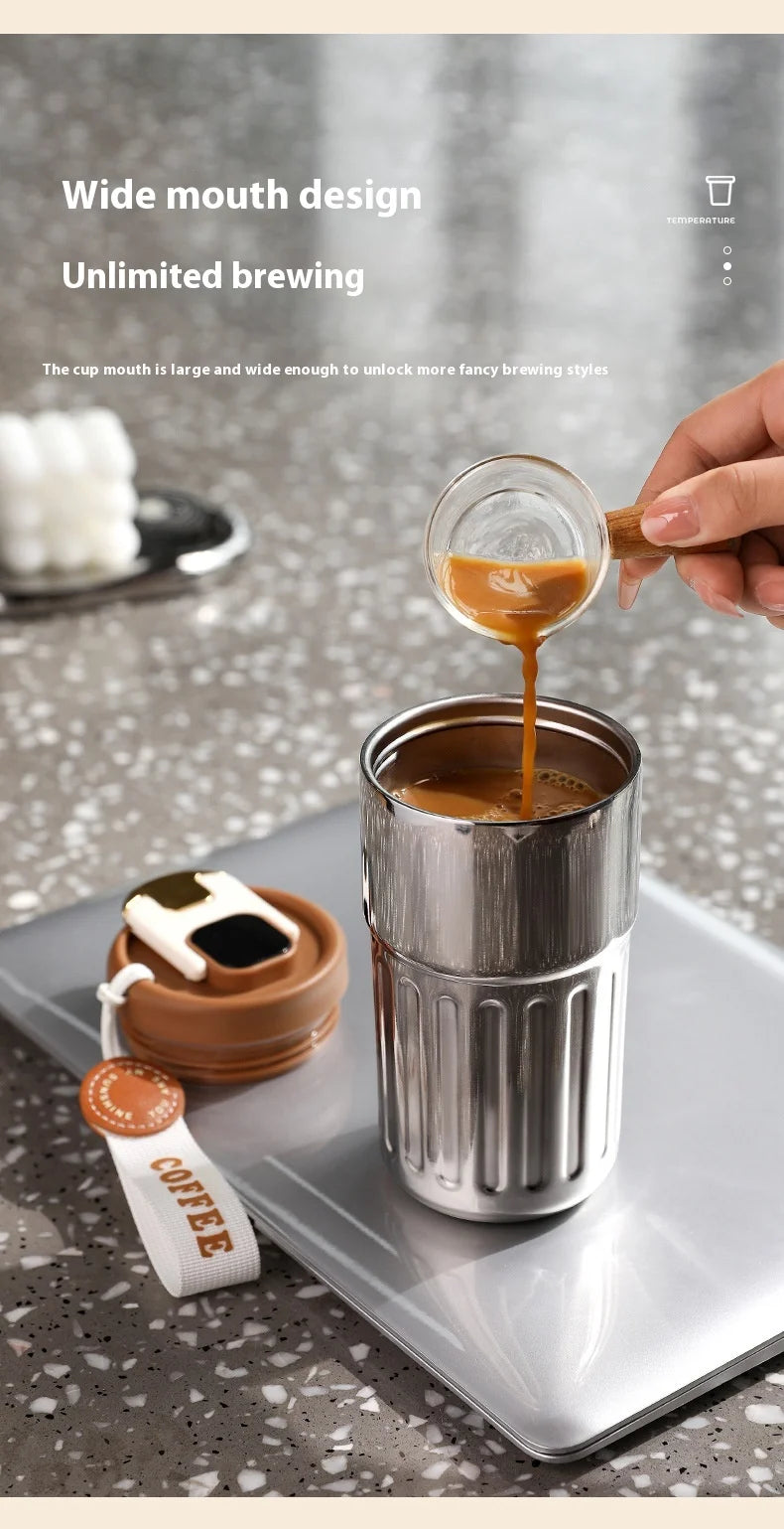 316 SS Smart Vacuum Insulated Thermos Flask - 24/12Hr Hot/Cold Retention, Leakproof, Minimalist Design, Travel Coffee Mug for