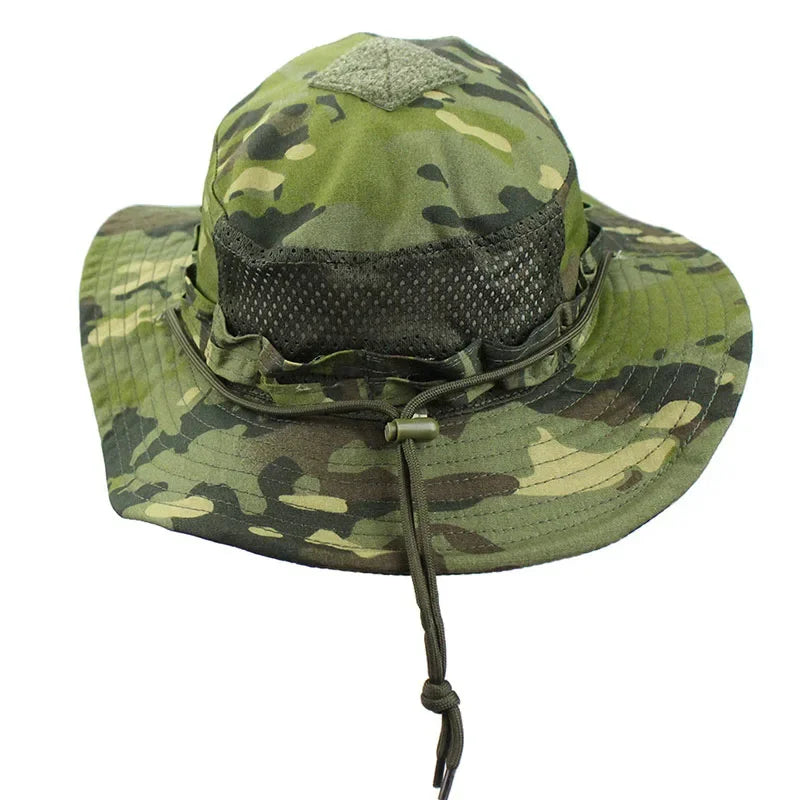New Tactical Boonie Hat Cap Outdoor Sports Fishing Hiking Hat Hunting Hiking Camping Camo Sunproof Hats Mens Headwear