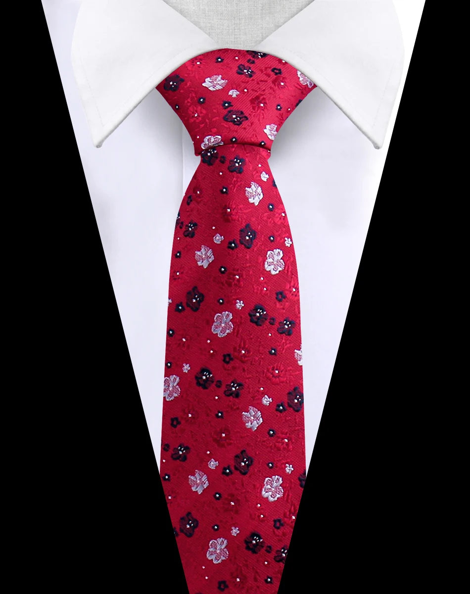 Men's Luxury Paisley Necktie Floral Wedding Style Business Tie Polyester 146x7.5cm Gift for Adult Male Occasions