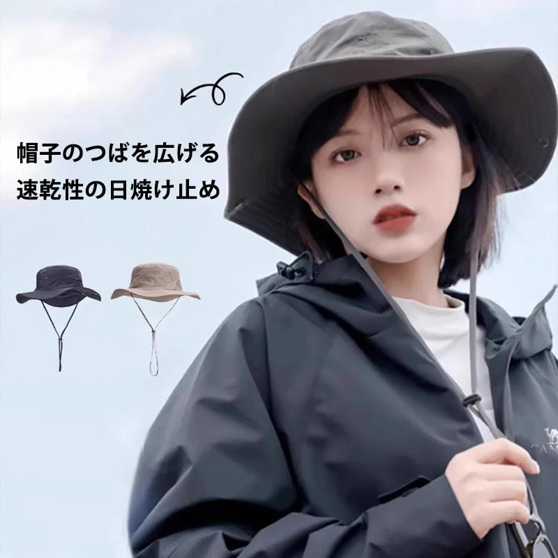 Outdoor Hiking Hats Anti-ultraviolet Summer Sun Caps Sports Climbing Sun Shading Fisherman Western Cowboy Hat