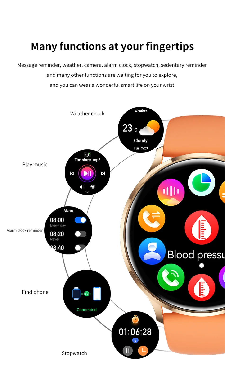 2025 New Smartwatch Women AMOLED HD Screen Always On Display Bluetooth Call IP68 Waterproof GPS Smart Men Watch - Compatible with Android IOS