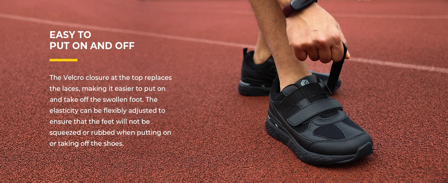 Men's Diabetic Shoes For Extra Wide Width Adjustable Closure Walking Shoes Slip-On Sneakers For Swollen Foot and Pain Relief