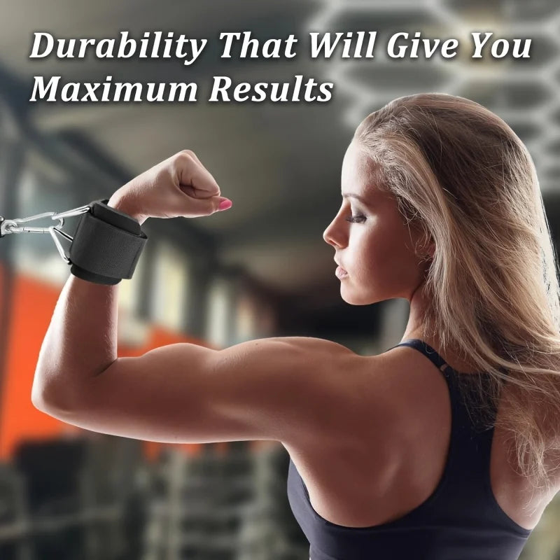 1 PC Wrist Cuffs For Cable Machine With Adjustable Neoprene Padding - One Size Fits-All Fitness Wrist Straps For Men & Women