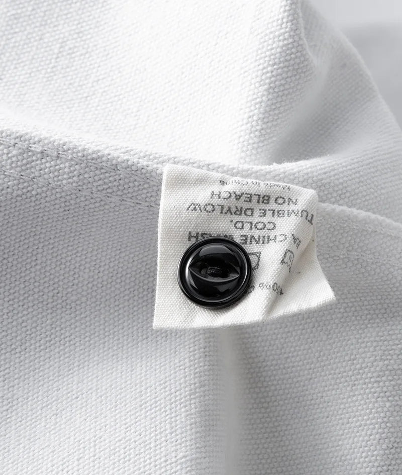 Herfst Nieuwe Amerikaanse Retro 16oz Zwaargewicht Gevangenis Gestreepte Jas Herenmode Puur Katoen Gewassen Dikke Canvas Motorjas