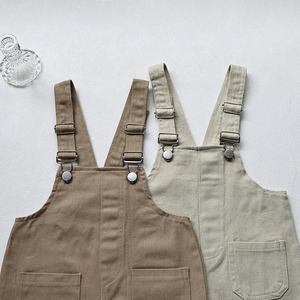 Herfst Nieuwe Effen Kinder Overall Denim Meisjes Jumpsuits Slip Jongens Jarretelbroek Outfits 1-5 Jaar Unisex