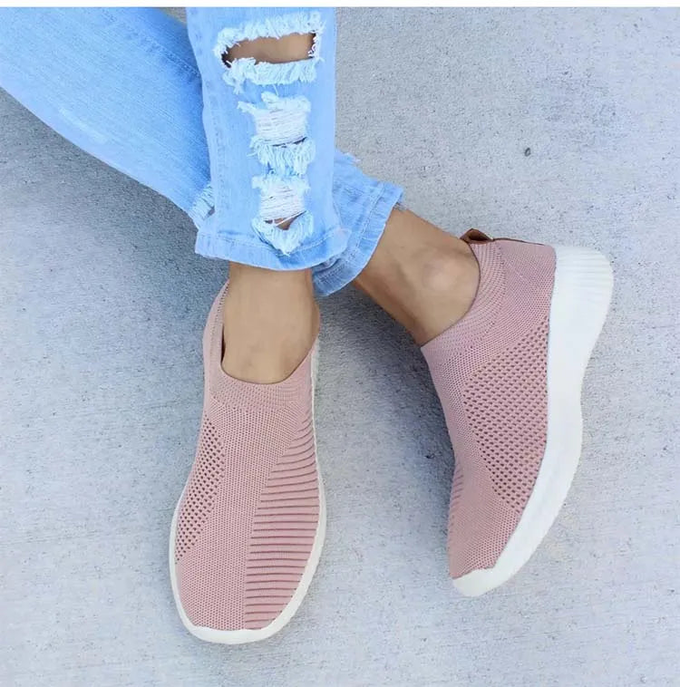 Fashion Women Sneakers Trainers Shoes Woman Comfortable Sneaker Women Slip On Sock Shoes Flat Women's Sneakers Zapatos De Mujer