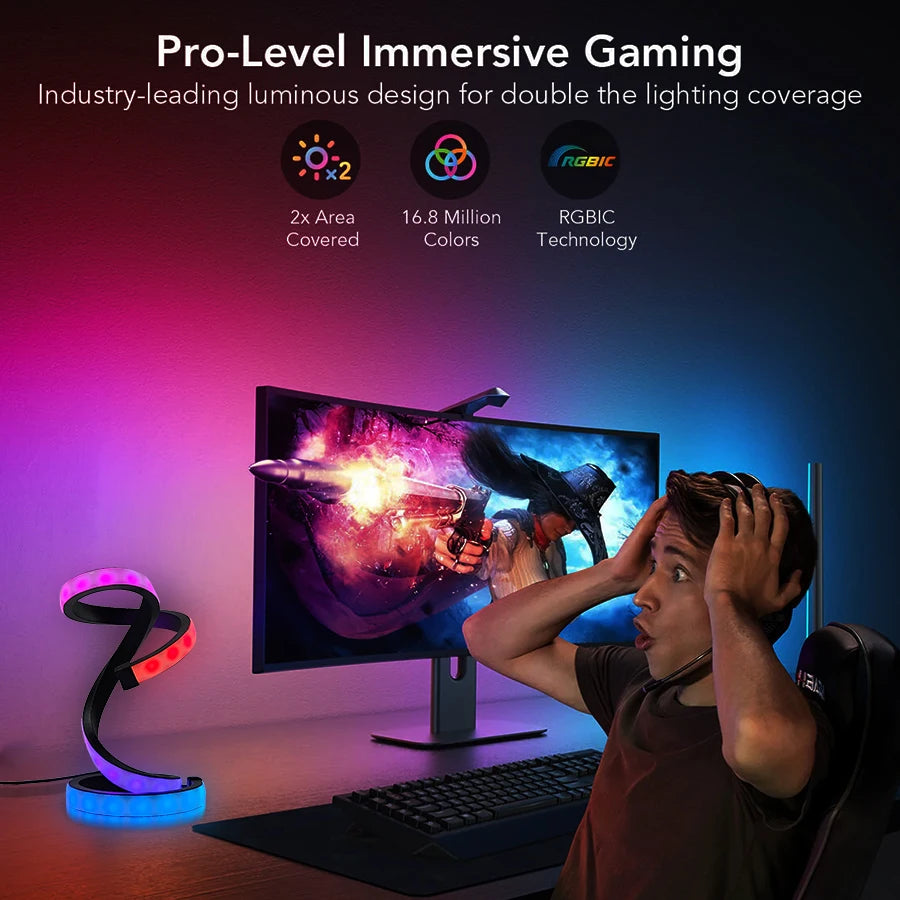 1PC Romantic Rainbow Creative Desk Lamp, USB - 36 Modes Rainbow Running Light for Bedroom Atmosphere Lamp Night Light, Suitable