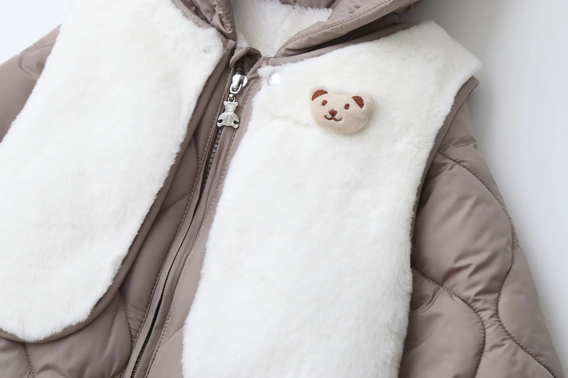 Baby's 2Pcs Winter Warm Clothes Thicken Fleece Rompers Jumpsuits Fur Lining Footie and Vest Snowsuit For Toddlers 0-2Y