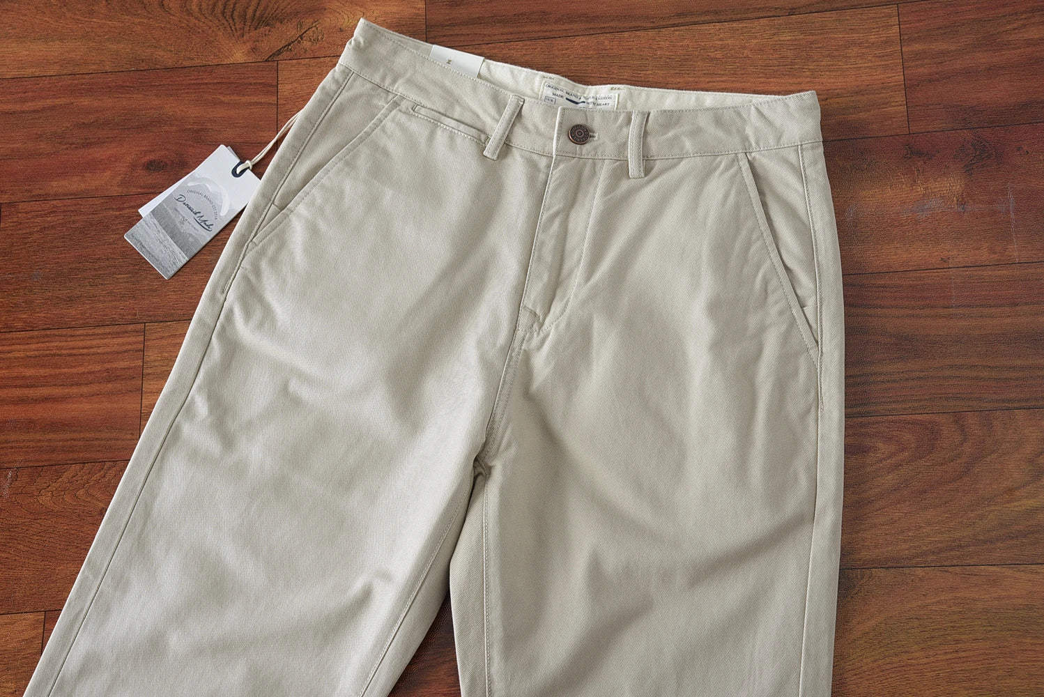 2024 Lente en herfst Nieuwe Amerikaanse retro zwaargewicht geweven keper casual broek Heren eenvoudige 100% katoenen gewassen rechte broek