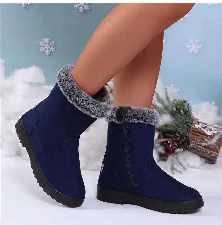 Winterlaarzen voor dames 2025 Trendschoenen Dames Platform Damesschoenen Platte Halfhoge Laarzen Platform Winterlaarzen voor dames Botas Mujer
