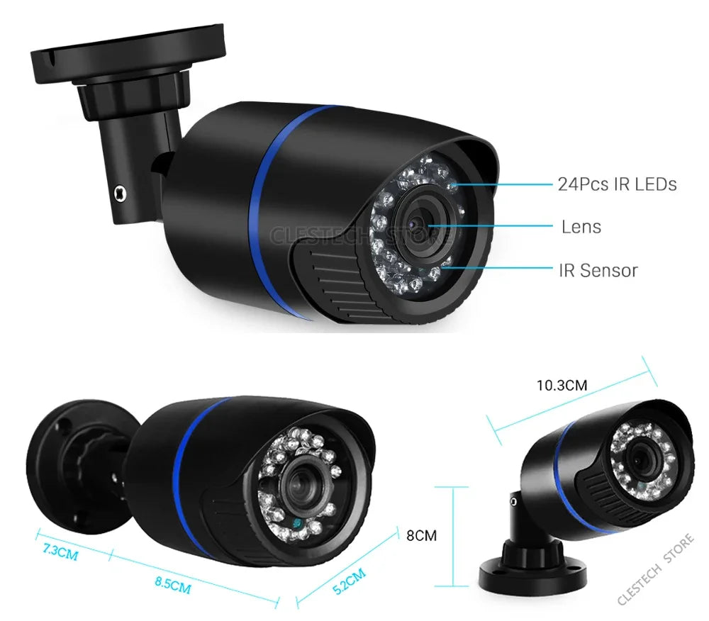 AHD CCTV-camera 3000TVL 1080P 2MP Full HD ALLE merken OK Buiten Waterdicht IP66 Nachtzicht Mini Surveillance met beugel